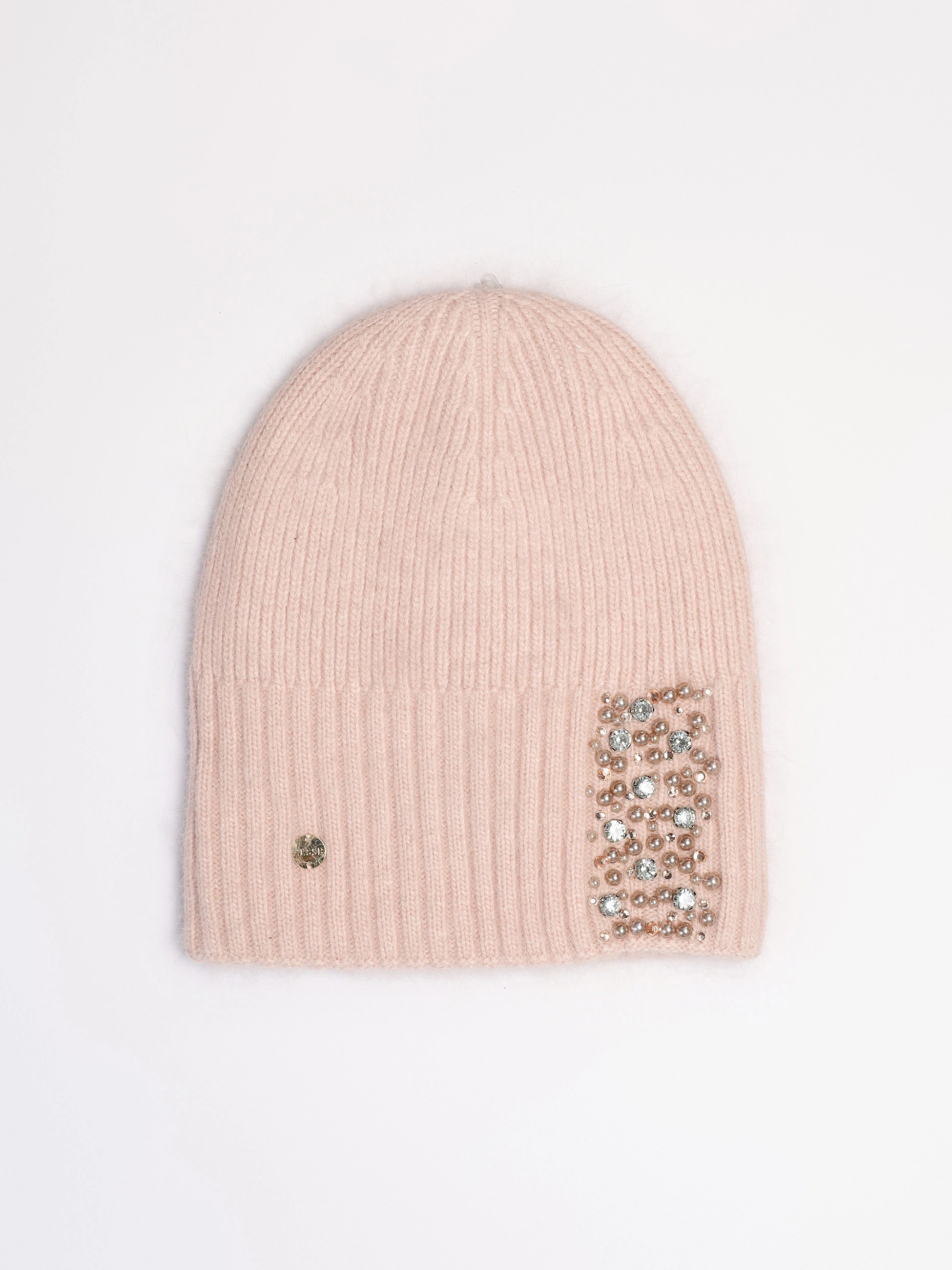 Шапка-бини двойная со стразами и бусинами в ассортименте